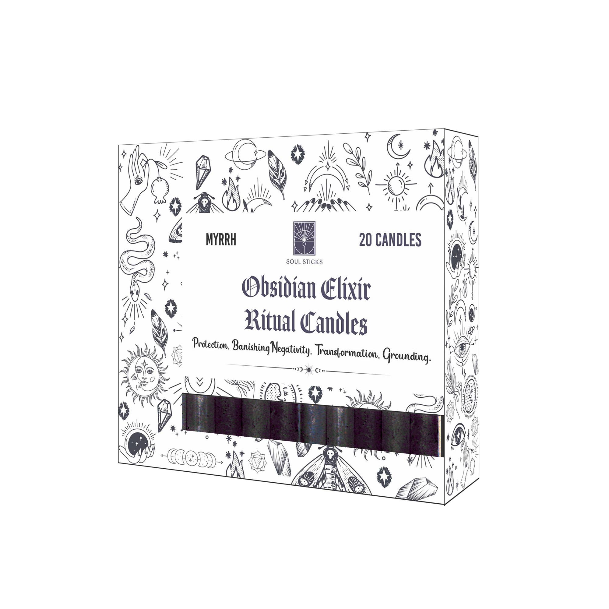 Soul Sticks - Obsidian Elixir Myrrh Vanilla Ritual Candle