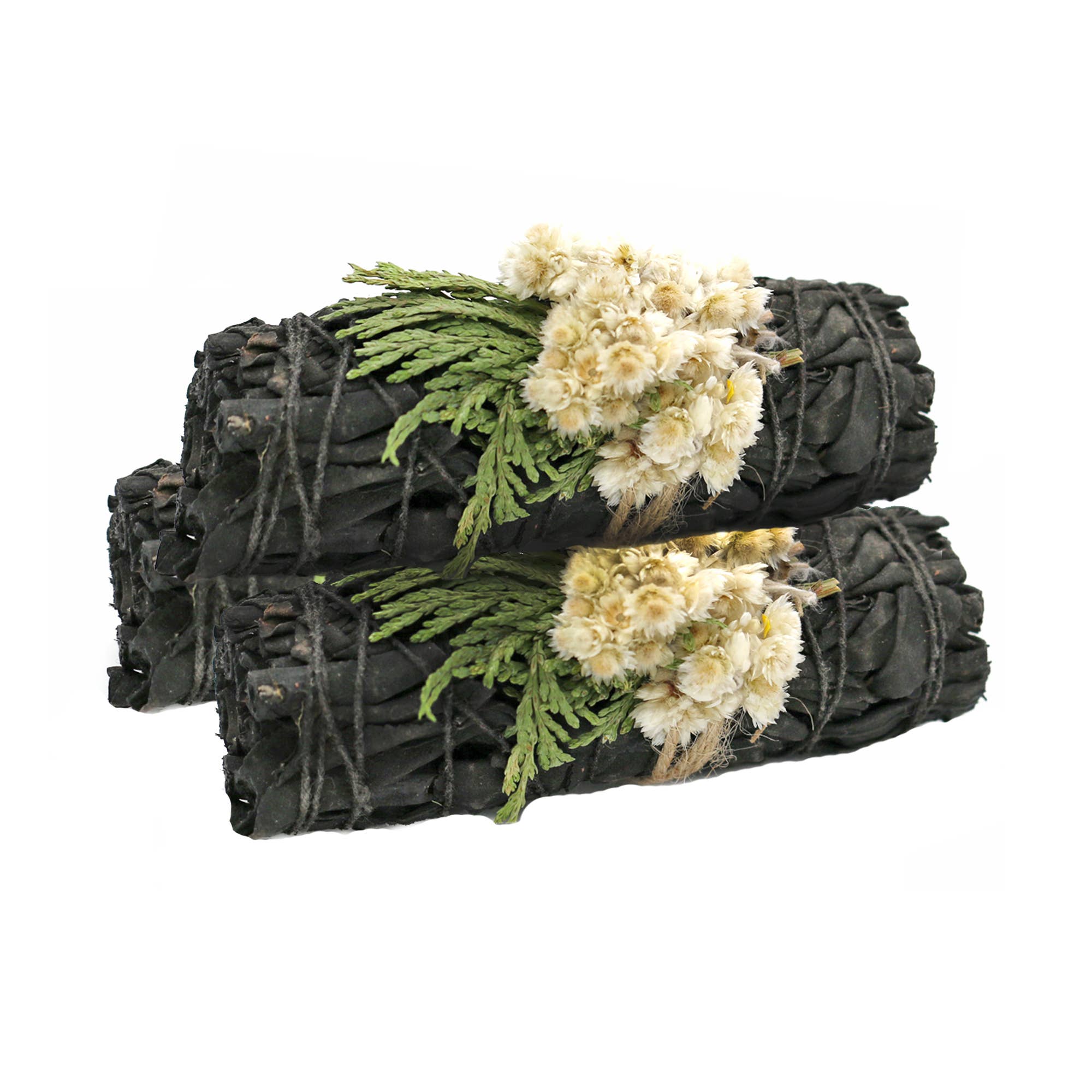 'Midnight Bloom' Floral White Sage Smudge Stick