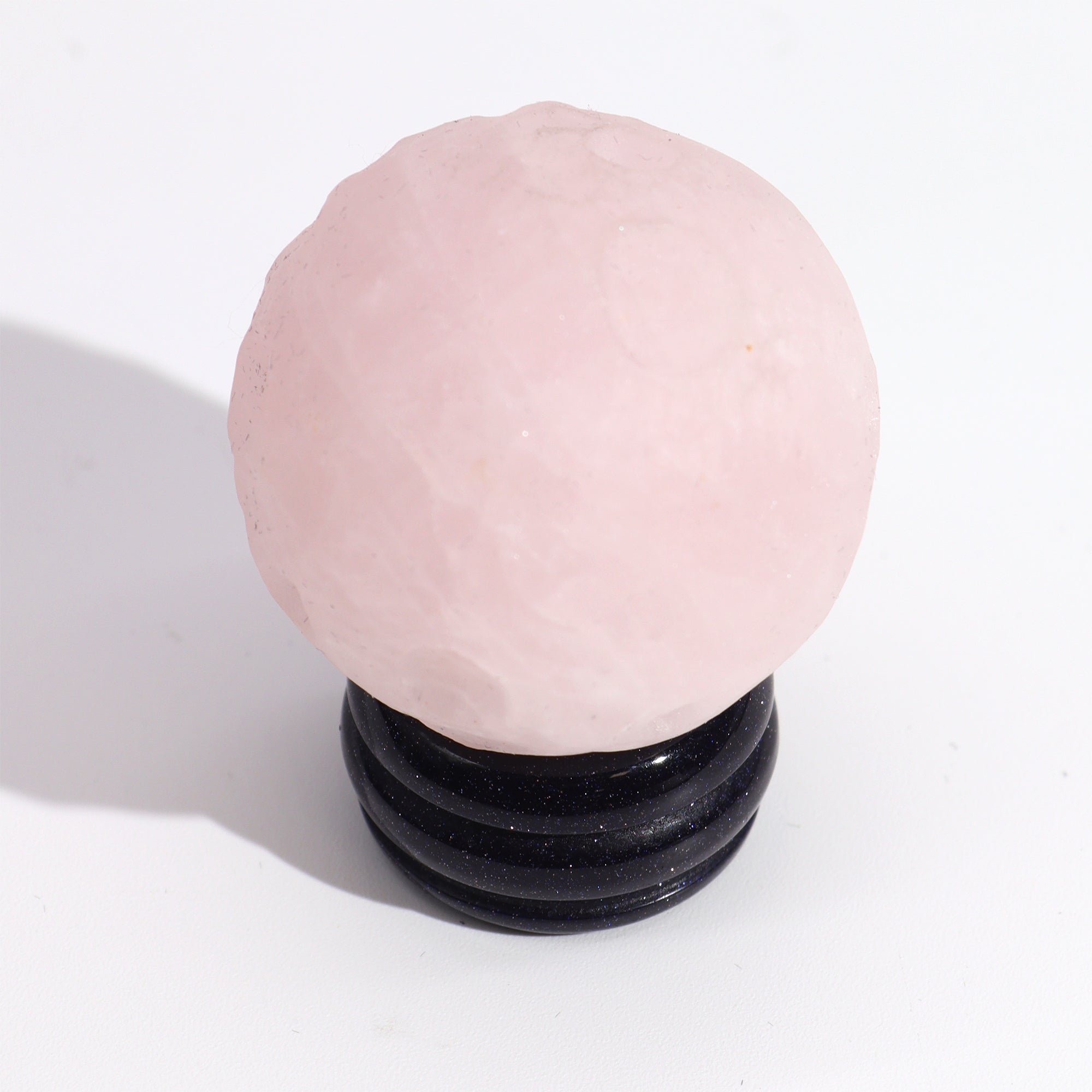 Rose Quartz Planet on a Solar Goldstone Stand - 40mm