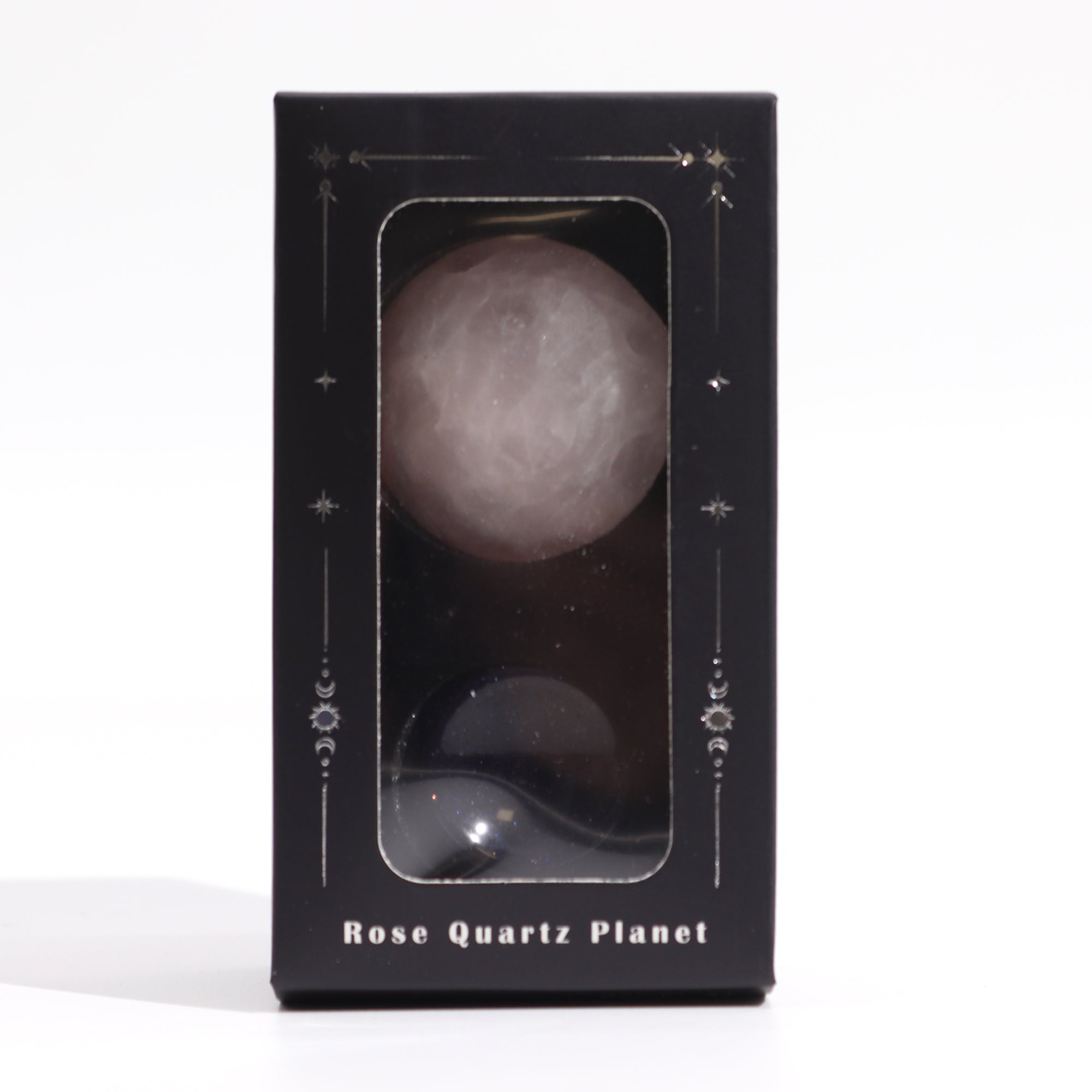 Rose Quartz Planet on a Solar Goldstone Stand - 40mm