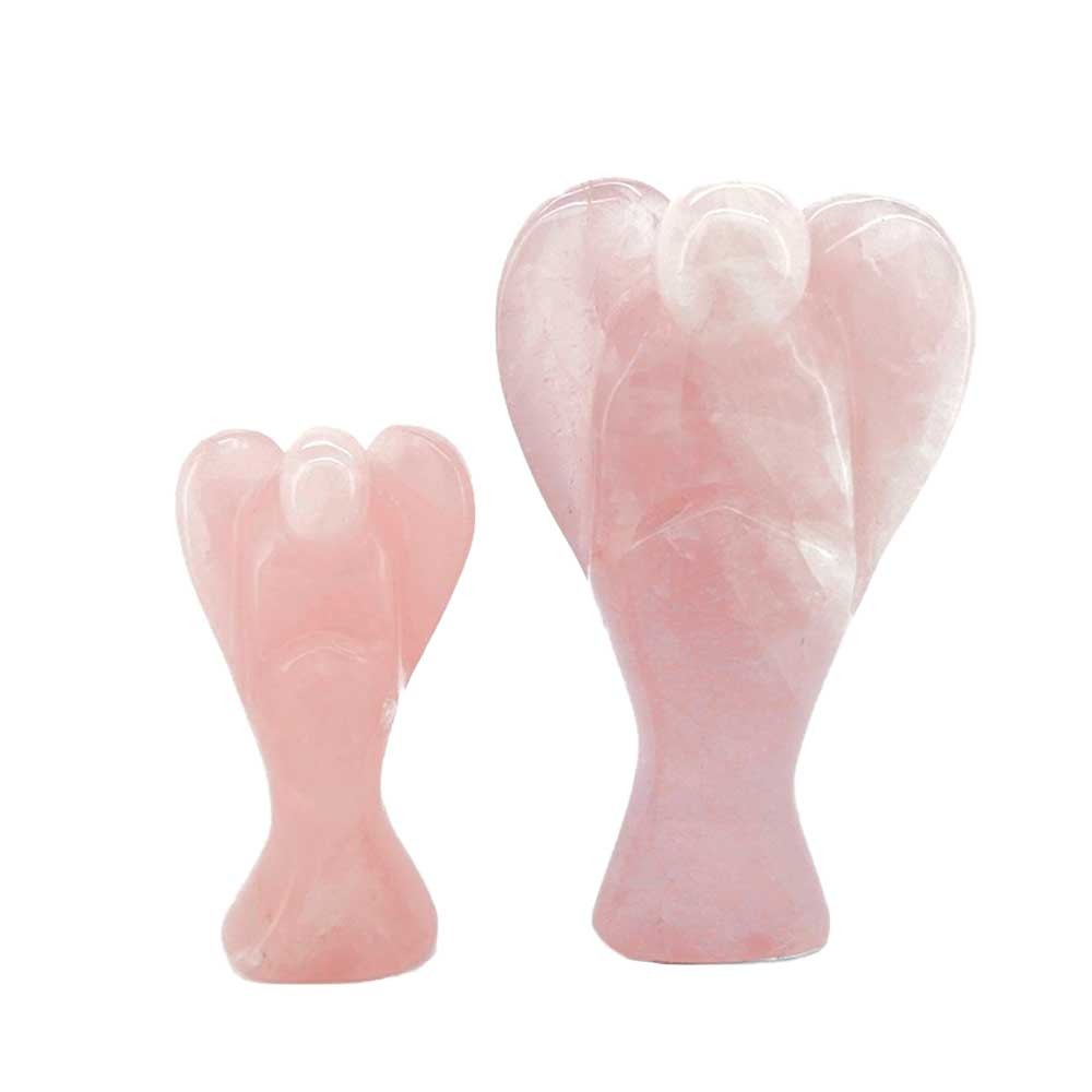 Pink Quartz Carved Angels